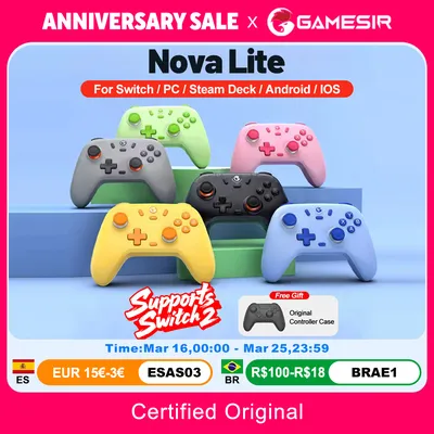 GameSir Nova Lite 게임 패드 PC 스위치 2 Nintendo Switch 2 스위치 용 게임 컨트롤러 Steam iOS Android 홀 효과 조이스틱
